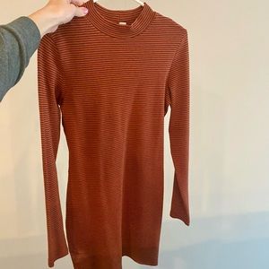 BP Dress (from Nordstrom). Burnt orange/black stripes.